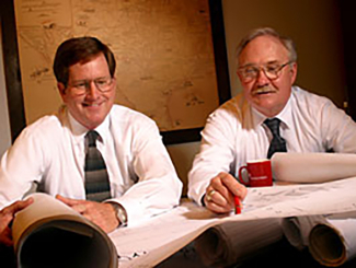 Scholarship Donors and UH Alumni: Odis Cobb, P.E., R.P.L.S. (1971 BSCE, 1979 MSCE) (left) and William Fendley, P.E. (1971 BSCE) (right) Scholarship Donors and UH Alumni: Odis Cobb, P.E., R.P.L.S. (1971 BSCE, 1979 MSCE) (left) and William Fendley, P.E. (1971 BSCE) (right)